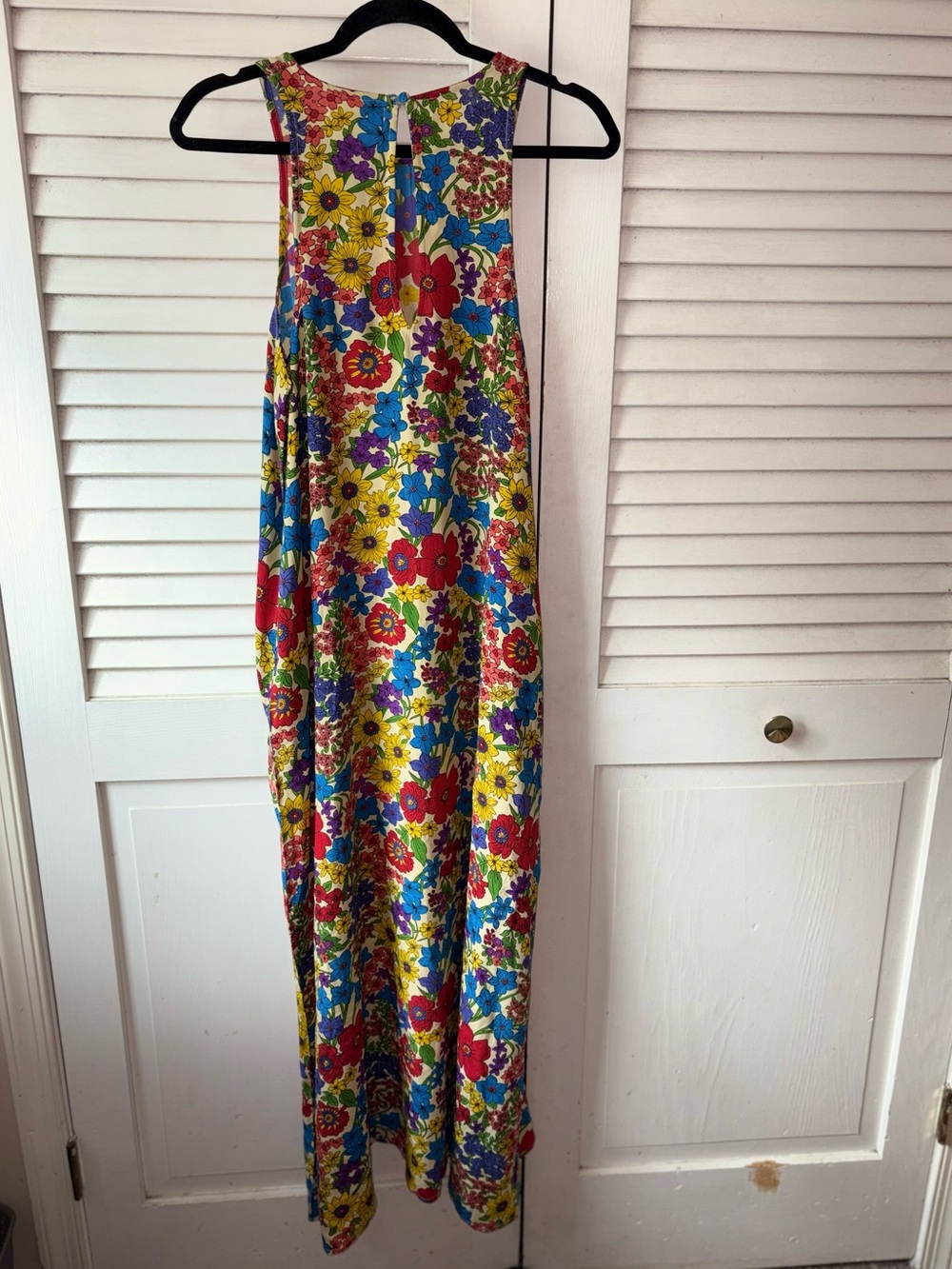 NWT Natural Life Patti Side Slit Maxi Dress Retro Floral Pockets XS/S - Picture 4 of 7
